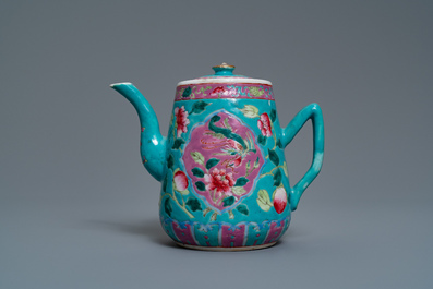 A Chinese famille rose jug and cover for the Straits or Peranakan market, 19th C.