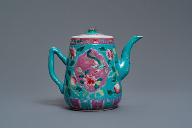 A Chinese famille rose jug and cover for the Straits or Peranakan market, 19th C.