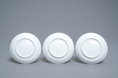 A Chinese grisaille 15-piece tea service with 'brothel' design, Yongzheng/Qianlong
