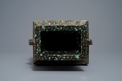 A Chinese faux-bronze-glazed vase, Qianlong mark, Republic