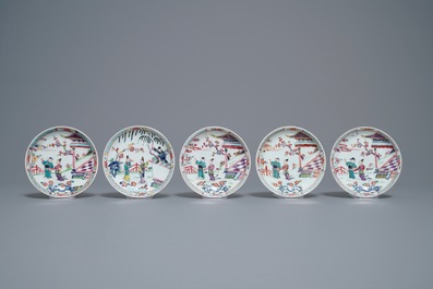 A Chinese famille rose 18-piece tea service, Yongzheng