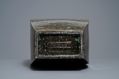 A Chinese faux-bronze-glazed vase, Qianlong mark, Republic