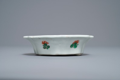 A rare Chinese famille verte candle sconce, Kangxi