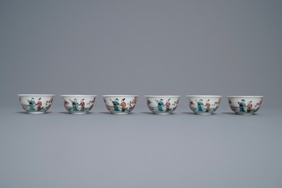 A Chinese famille rose 18-piece tea service, Yongzheng