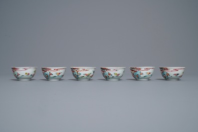 A Chinese famille rose 18-piece tea service, Yongzheng