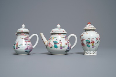 A Chinese famille rose 18-piece tea service, Yongzheng