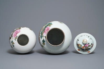 Four Chinese qianjiang cai vases, 19/20th C.