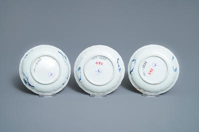 Six Chinese blue and white 'deer' cups and saucers, Ca Mau wreck, Yongzheng