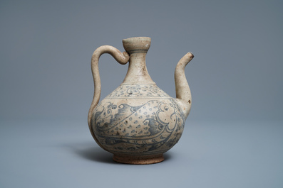 An Annamese blue and white kendi with fish, Vietnam, 15/16th C.