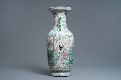 A Chinese famille rose 'immortals' vase, 19th C.