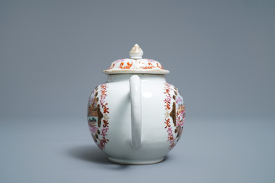 A Chinese famille rose and gilt Meissen-style 17-piece tea service, Qianlong