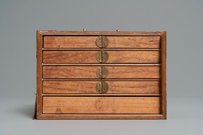 A Chinese mahjong casket with bone tiles, Republic