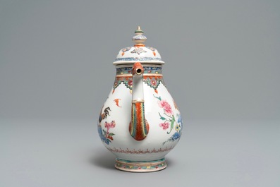 A Chinese famille rose teapot with phoenix-shaped spout, Qianlong