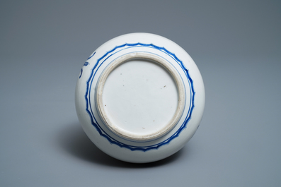 A Chinese blue and white bottle vase, Kangxi