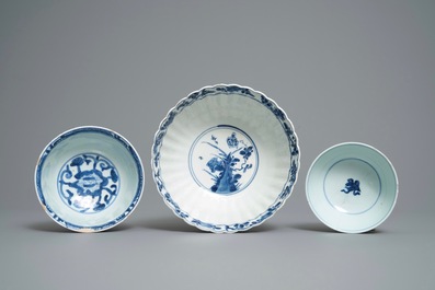 Six Chinese blue and white bowls, Kangxi