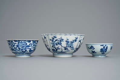 Six Chinese blue and white bowls, Kangxi