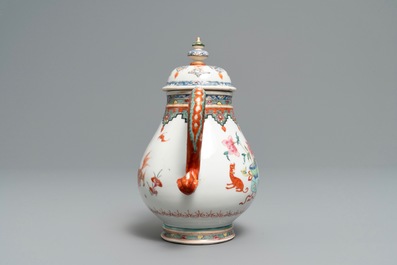 A Chinese famille rose teapot with phoenix-shaped spout, Qianlong