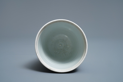 A Chinese blue and white beaker after a European silver model, Kangxi