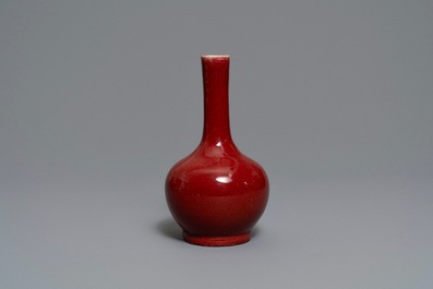 Two Chinese monochrome langyao vases, 19th C.