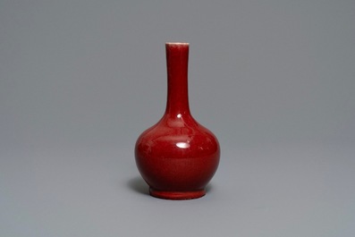 Two Chinese monochrome langyao vases, 19th C.