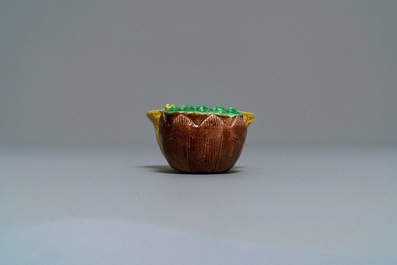 Un compte-gouttes en porcelaine de Chine biscuit &eacute;maill&eacute; verte, Kangxi