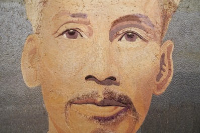 Vietnamese school, Nha Trang, 20th C.: an embroidered silk portrait of Ho Chi Minh