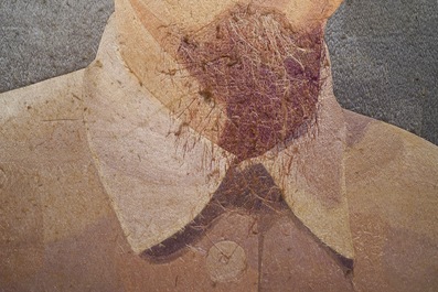 Vietnamese school, Nha Trang, 20th C.: an embroidered silk portrait of Ho Chi Minh