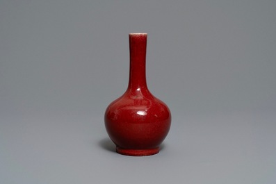 Two Chinese monochrome langyao vases, 19th C.