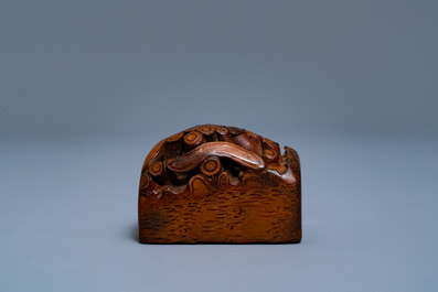 A Chinese natural form bamboo root seal, Republic