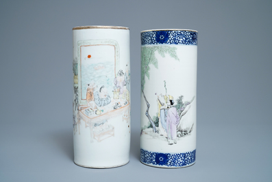 Een gevarieerde collectie Chinees qianjiang cai, blauw-wit en famille rose porselein, 19/20e eeuw