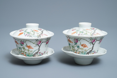 Een gevarieerde collectie Chinees qianjiang cai, blauw-wit en famille rose porselein, 19/20e eeuw