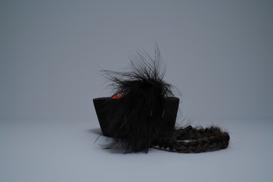 Three Chinese Mandarin officials' court hats, Qing