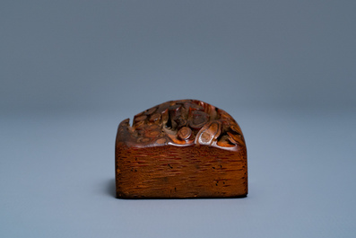 A Chinese natural form bamboo root seal, Republic