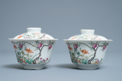 Een gevarieerde collectie Chinees qianjiang cai, blauw-wit en famille rose porselein, 19/20e eeuw