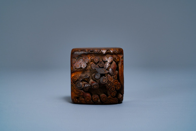 A Chinese natural form bamboo root seal, Republic