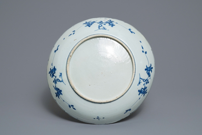 A Chinese blue and white charger with deer, birds and insects, Jiajing