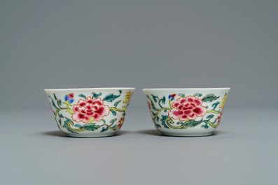 Un service &agrave; th&eacute; en porcelaine de Chine famille rose, Qianlong