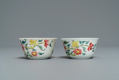 Un service &agrave; th&eacute; en porcelaine de Chine famille rose, Qianlong