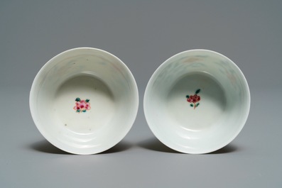 Un service &agrave; th&eacute; en porcelaine de Chine famille rose, Qianlong