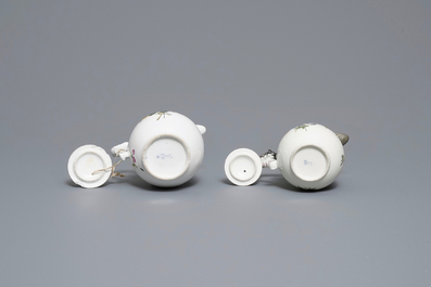 Two Meissen porcelain covered jugs with floral design, Germany, 18/19th C.