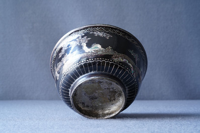 A Chinese lac burgaut&eacute; bowl, Kangxi