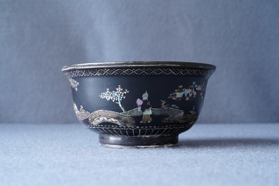 A Chinese lac burgaut&eacute; bowl, Kangxi