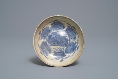 Ten Chinese blue and white cups, a stem cup and a bowl, Hatcher and Vung Tao shipwrecks, Transitional period and Kangxi