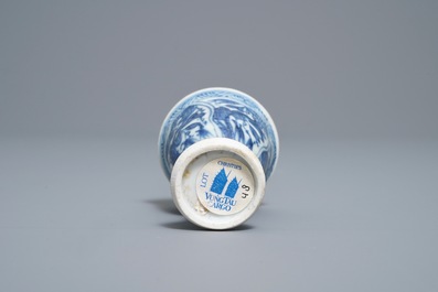 Ten Chinese blue and white cups, a stem cup and a bowl, Hatcher and Vung Tao shipwrecks, Transitional period and Kangxi