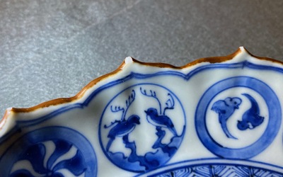 A Chinese blue and white Japanese market ko-sometsuke 'hare' dish, Chongzhen