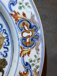 A Chinese verte-Imari Portuguese market dish with the arms of Ataide, ca. 1720