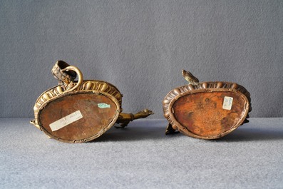 Five Sino-Tibetan gilt bronze Buddha figures, 19/20th C.