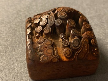 A Chinese natural form bamboo root seal, Republic