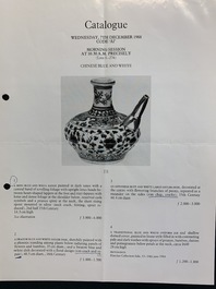A Chinese blue and white silver-mounted kendi, Ming