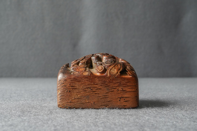 A Chinese natural form bamboo root seal, Republic